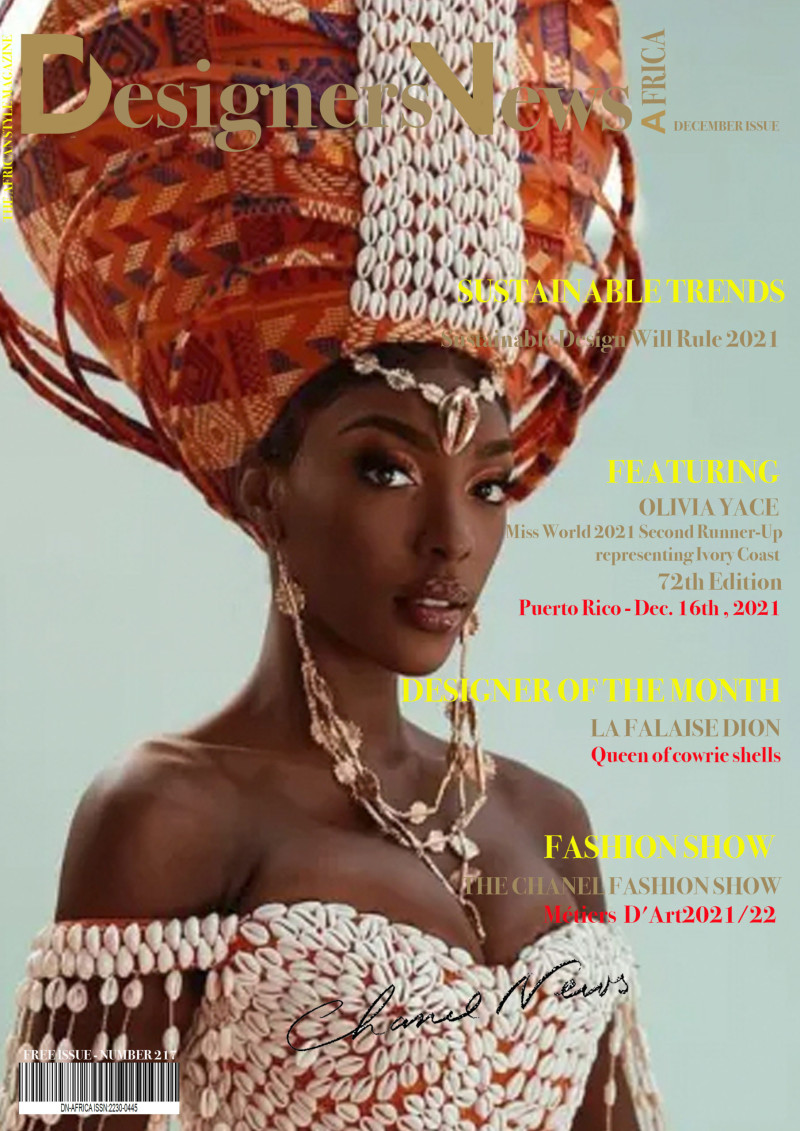 Olivia Yace featured on the DN Africa cover from December 2021