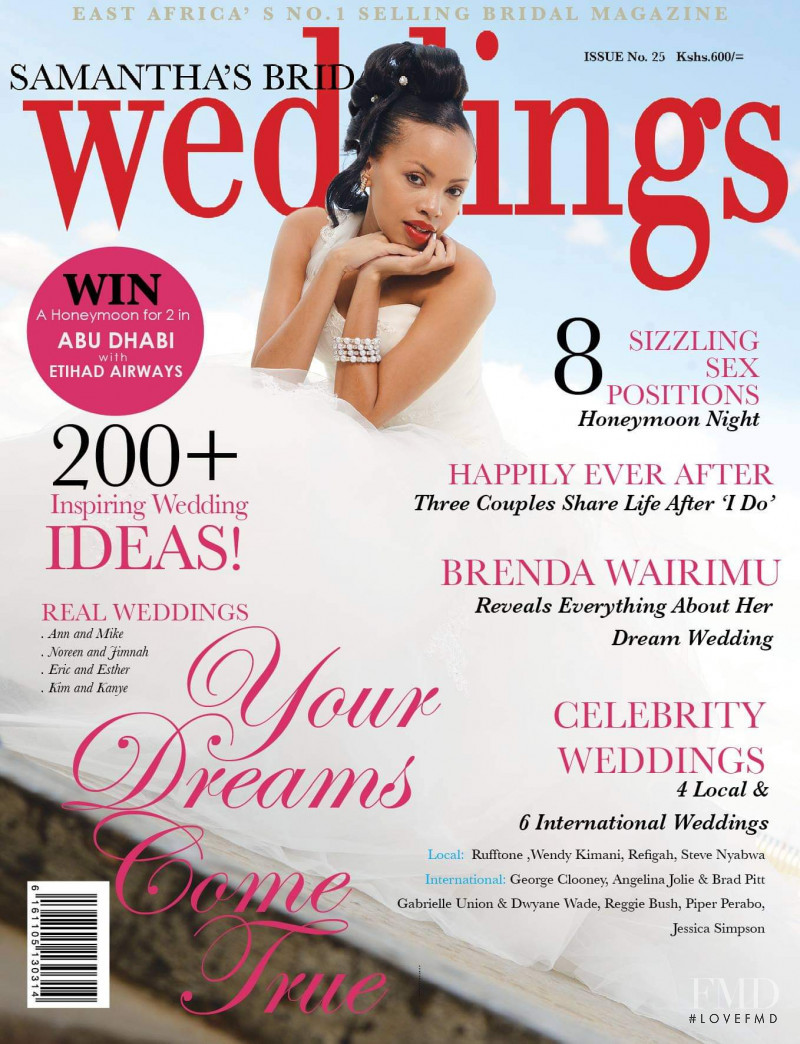 Brenda Wairimu featured on the Samantha\'s Bridal Weddings cover from January 2015