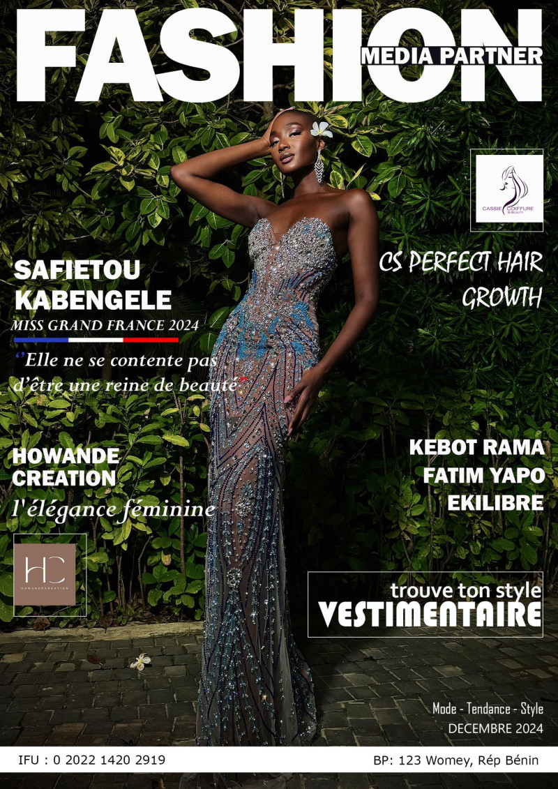 Safietou Kabengele featured on the Fashion Media Partner cover from December 2024