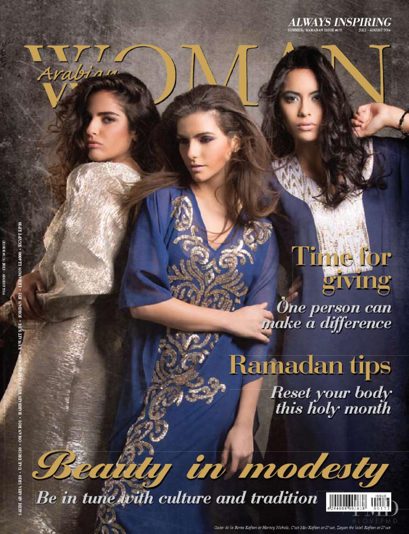 Camila, Maria & Isis featured on the Arabian Woman cover from July 2014