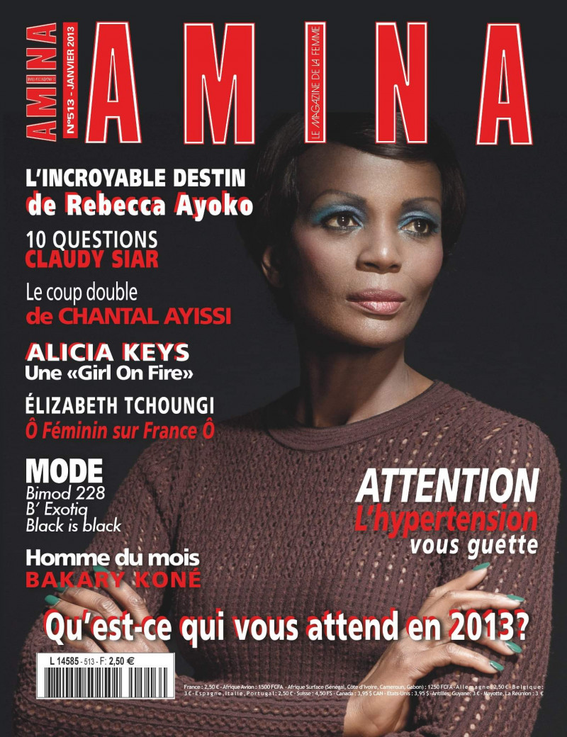 Rebecca Ayoko featured on the Amina Mag cover from January 2013
