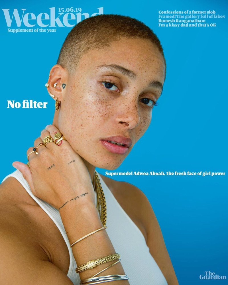 Adwoa Aboah featured on the Weekend - The Guardian cover from June 2019