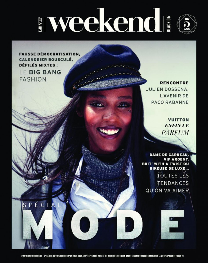 Leila Ndabirabe featured on the Le Vif Weekend cover from August 2016