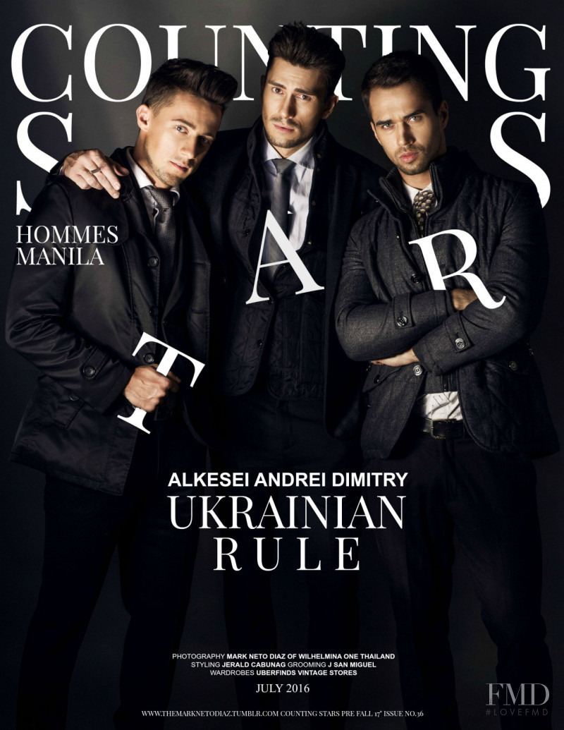 Aleksei Lezhnyuk , Andrey Arciuh and Dima Borgiugov featured on the Counting Stars Hommes cover from July 2016