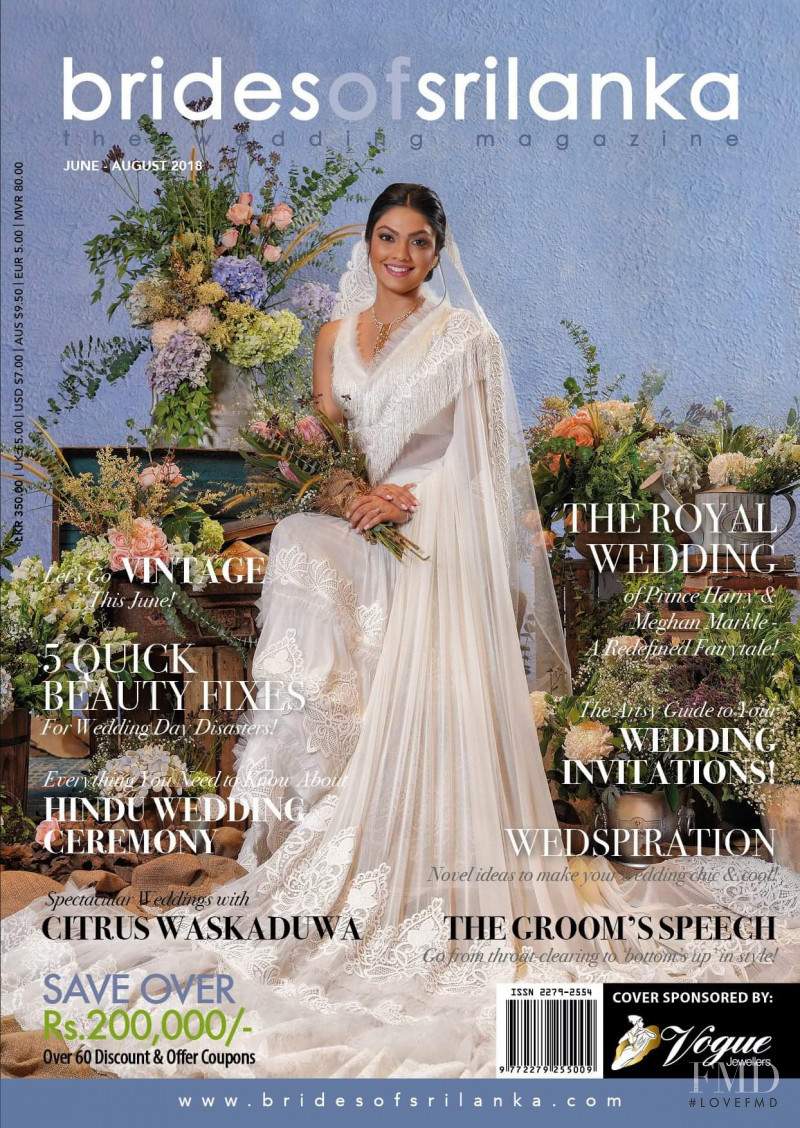 Mashi Siriwardene featured on the Brides Of Sri Lanka cover from June 2018