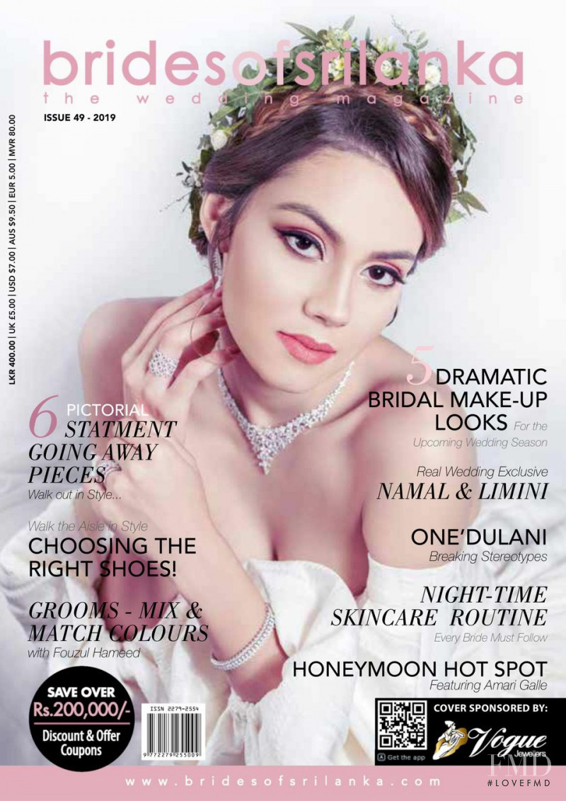 Shenalee featured on the Brides Of Sri Lanka cover from September 2019