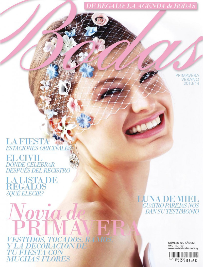 Karin Gallman featured on the Bodas Uruguay cover from March 2014