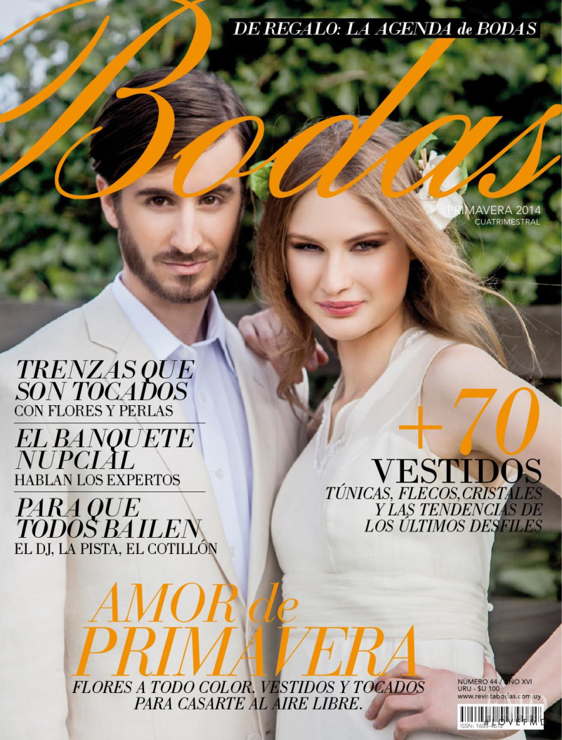 Carlos Spinelli, Karin Gallman featured on the Bodas Uruguay cover from March 2014