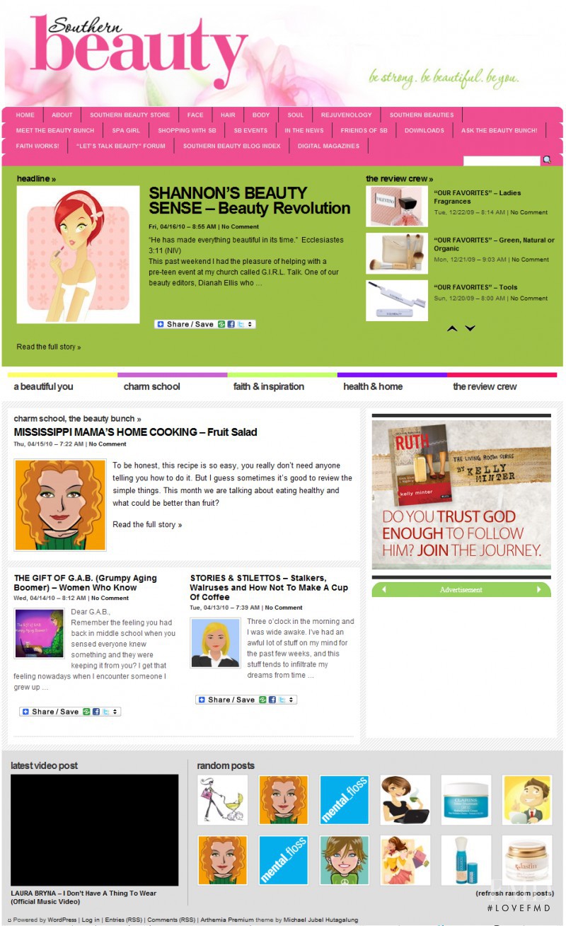  featured on the SoBeautyMag.com screen from April 2010