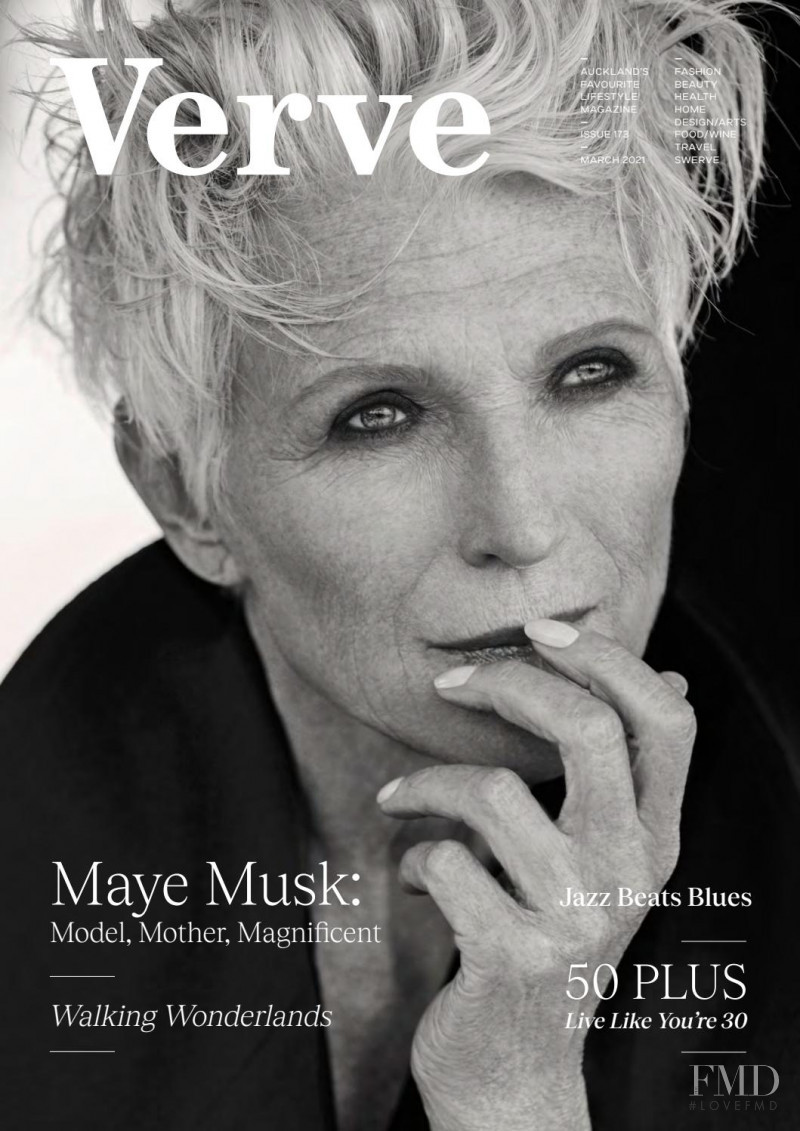 Maye Musk featured on the Verve New Zealand cover from March 2021