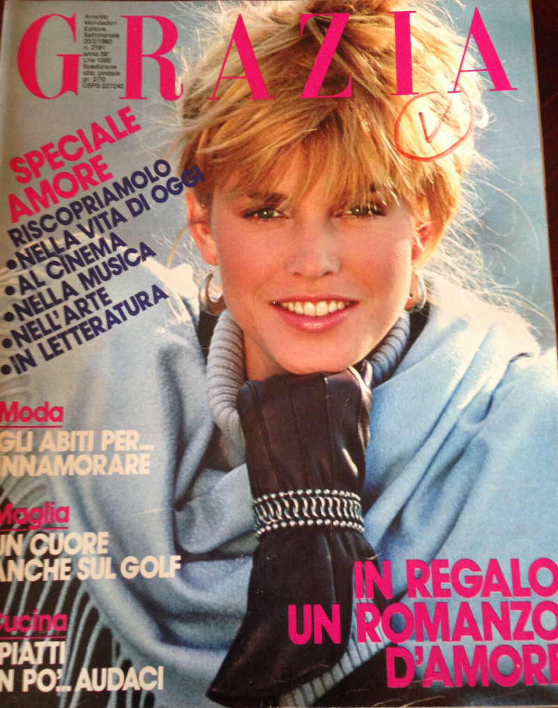 Anette Stai featured on the Grazia Italy cover from February 1983