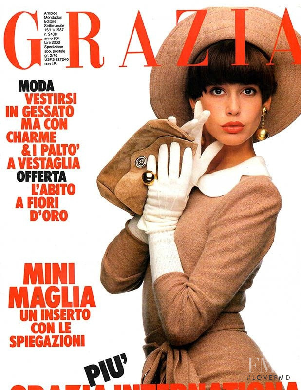 Stephanie Janes featured on the Grazia Italy cover from November 1987