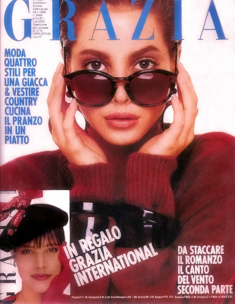 Christy Turlington featured on the Grazia Italy cover from January 1988