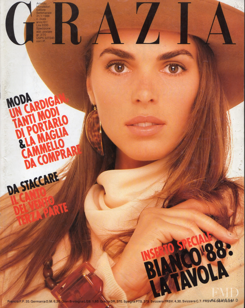 Maria Johnson featured on the Grazia Italy cover from January 1988