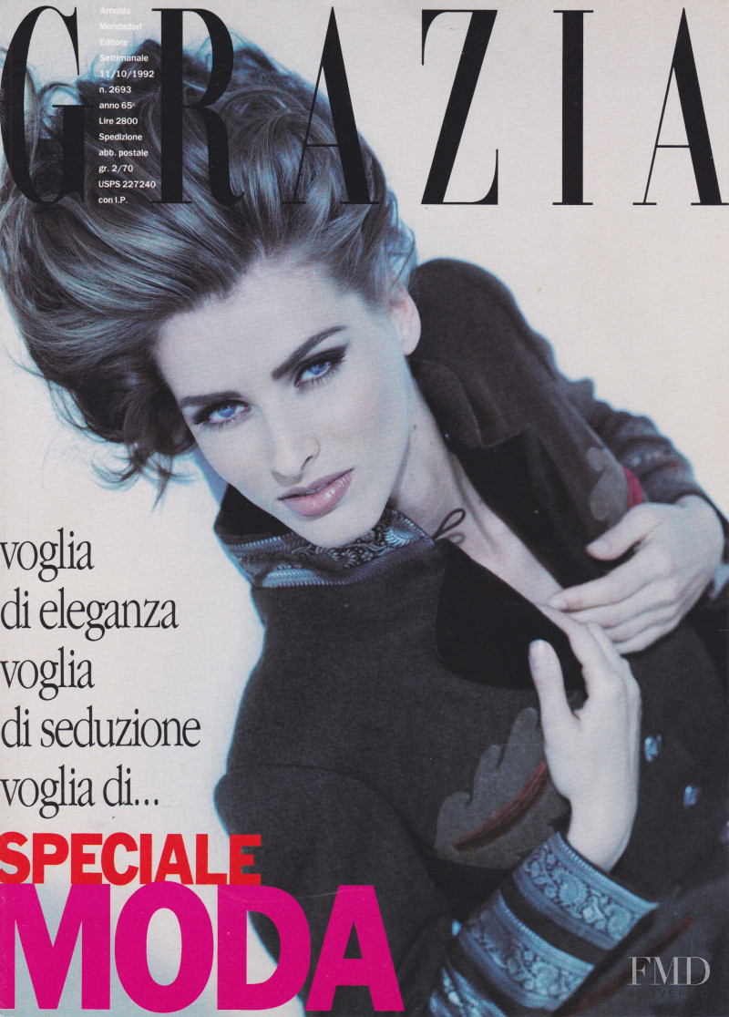 Cathy Fedoruk featured on the Grazia Italy cover from October 1992