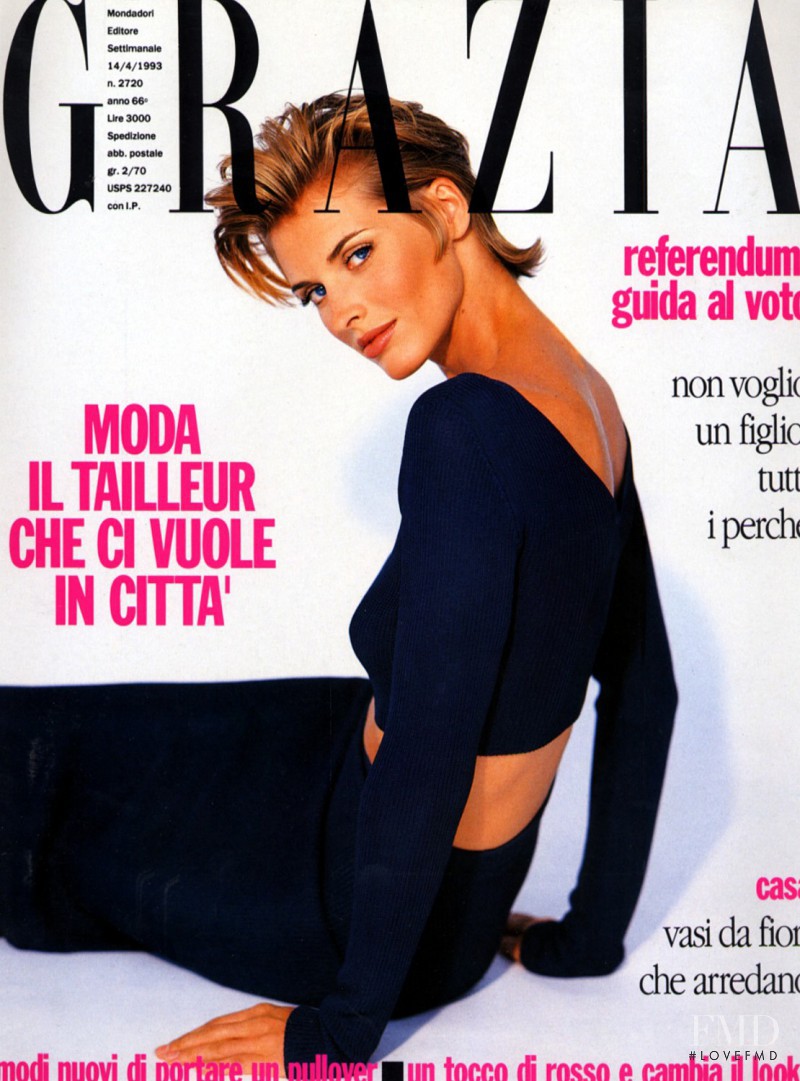 Cathy Fedoruk featured on the Grazia Italy cover from April 1993