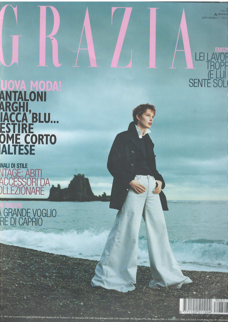 Emilie Adams featured on the Grazia Italy cover from February 1999