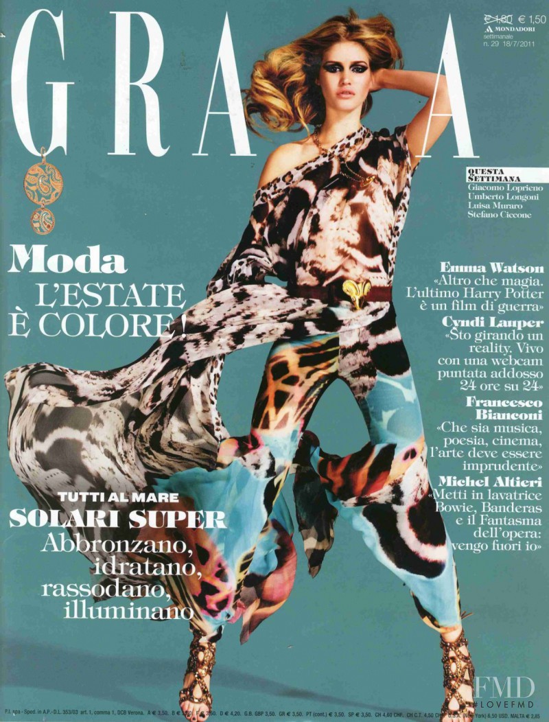 Terese Pagh Teglgaard featured on the Grazia Italy cover from July 2011