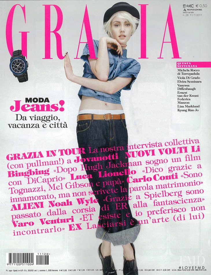 Ali Whitfield featured on the Grazia Italy cover from June 2011