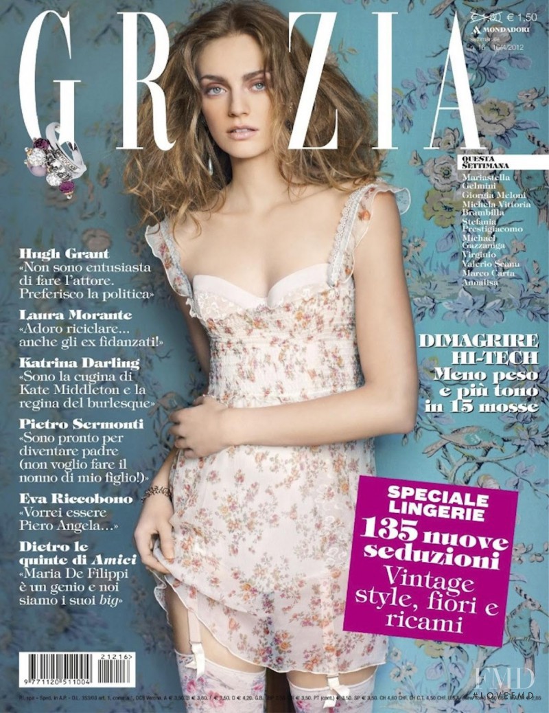 Zuzana Kopuncova featured on the Grazia Italy cover from April 2012