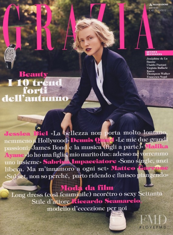 Aida Aniulyte featured on the Grazia Italy cover from October 2012