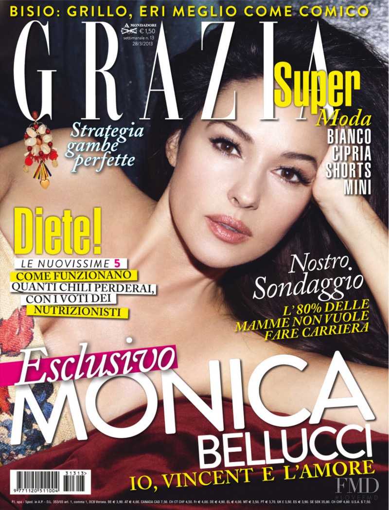 Monica Bellucci featured on the Grazia Italy cover from March 2013