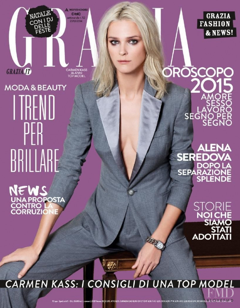 Carmen Kass featured on the Grazia Italy cover from December 2014