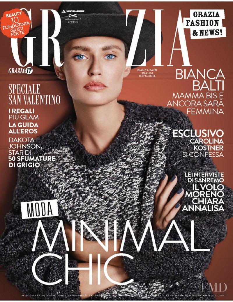 Bianca Balti featured on the Grazia Italy cover from February 2015