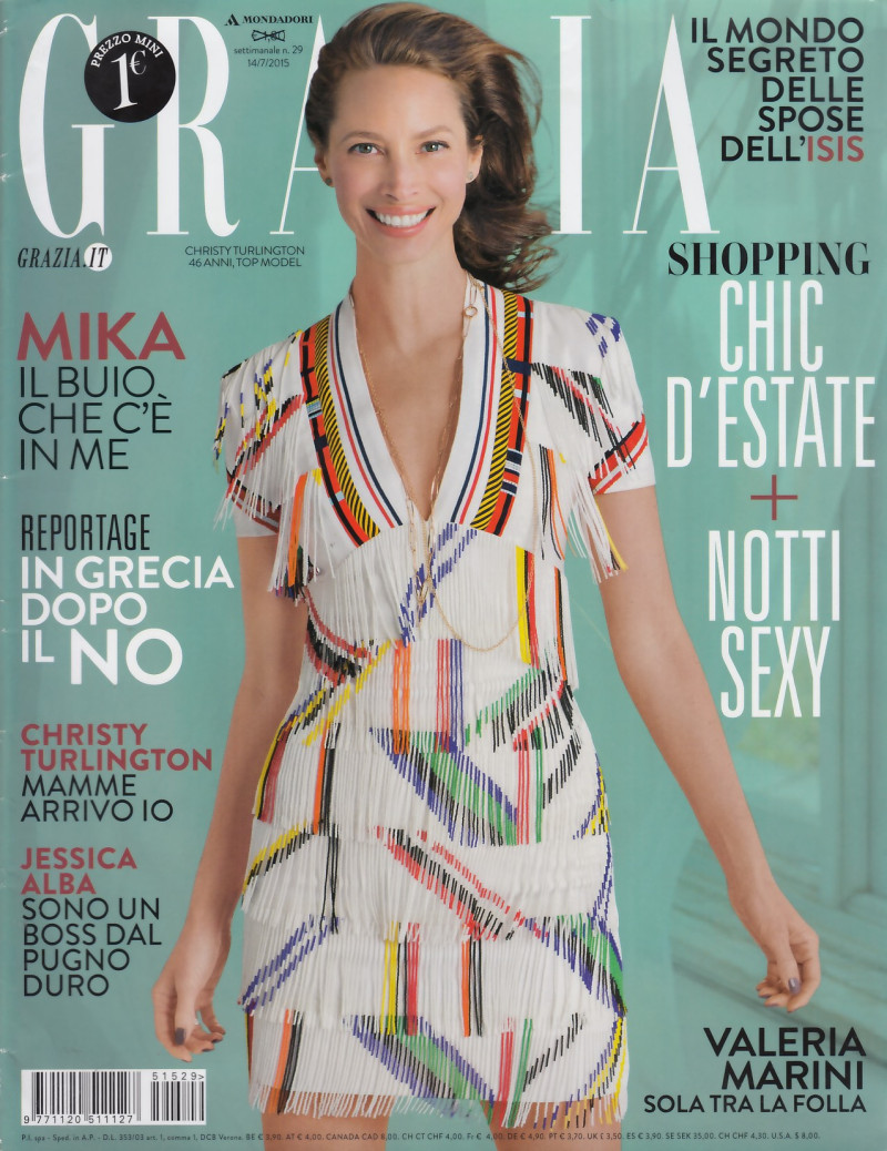 Christy Turlington featured on the Grazia Italy cover from July 2015