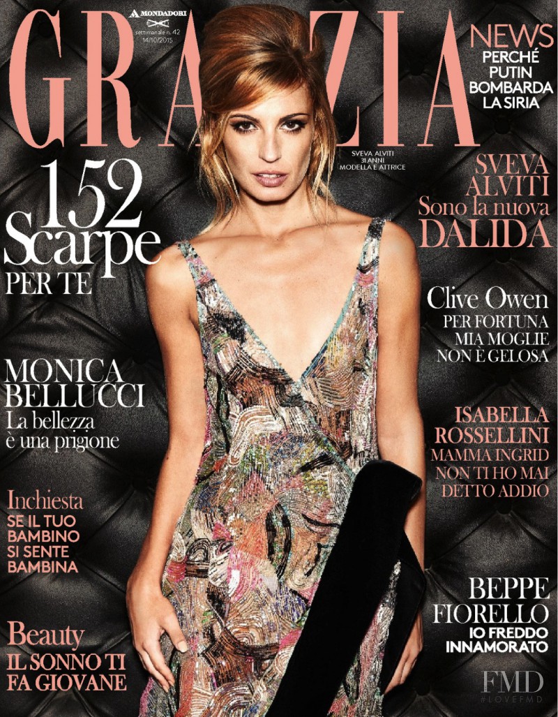 Sveva Alviti featured on the Grazia Italy cover from October 2015