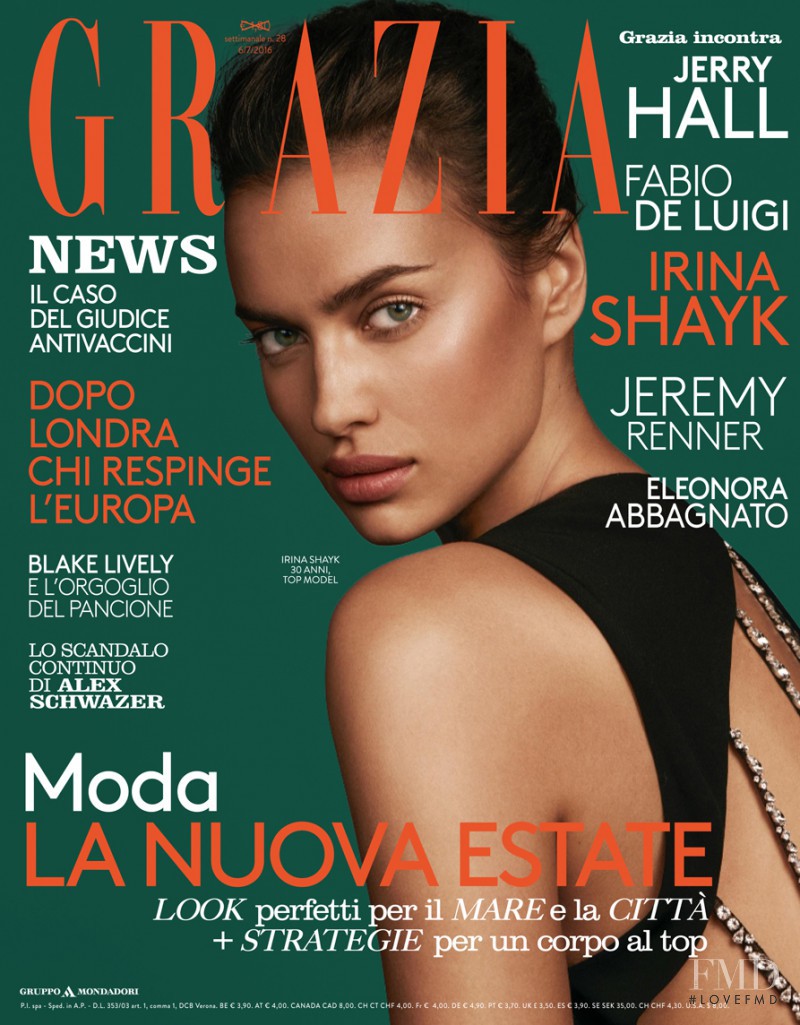 Irina Shayk featured on the Grazia Italy cover from July 2016