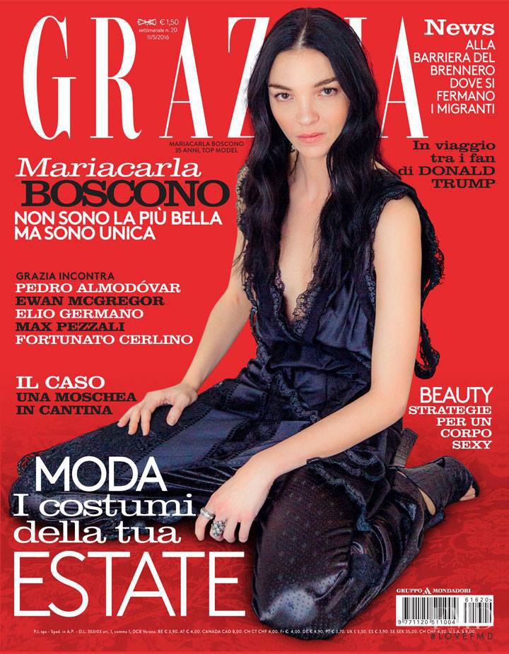 Mariacarla Boscono featured on the Grazia Italy cover from May 2016