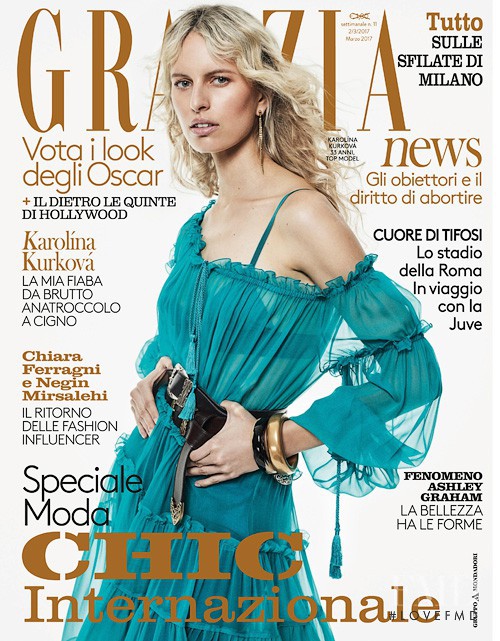 Karolina Kurkova featured on the Grazia Italy cover from March 2017