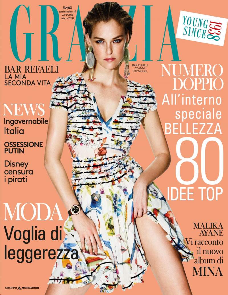 Bar Refaeli featured on the Grazia Italy cover from March 2018