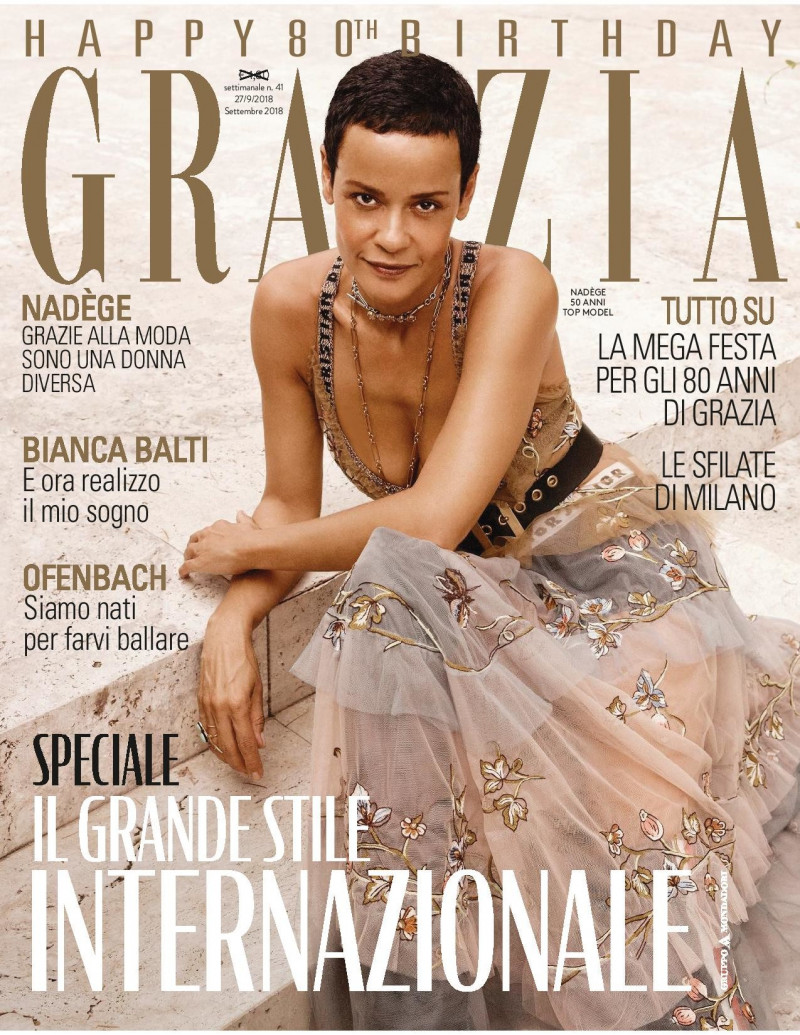 Nadege du Bospertus featured on the Grazia Italy cover from September 2018