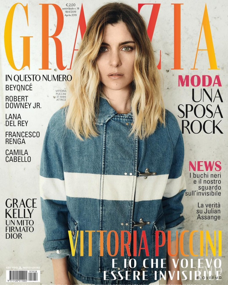 Vittoria Puccini featured on the Grazia Italy cover from April 2019