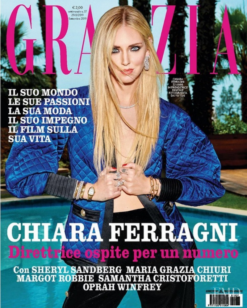 Chiara Ferragni featured on the Grazia Italy cover from August 2019
