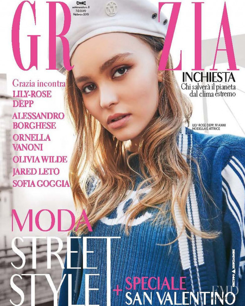 Lily-Rose Depp featured on the Grazia Italy cover from February 2019