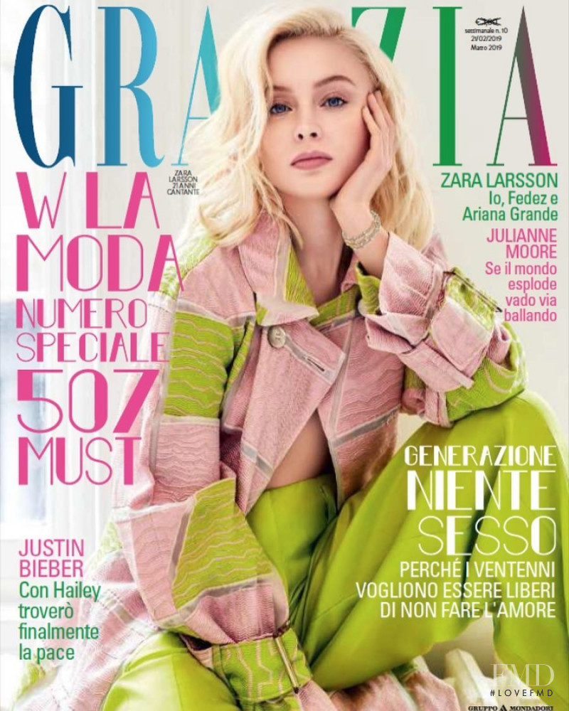 Zara Larsson featured on the Grazia Italy cover from February 2019