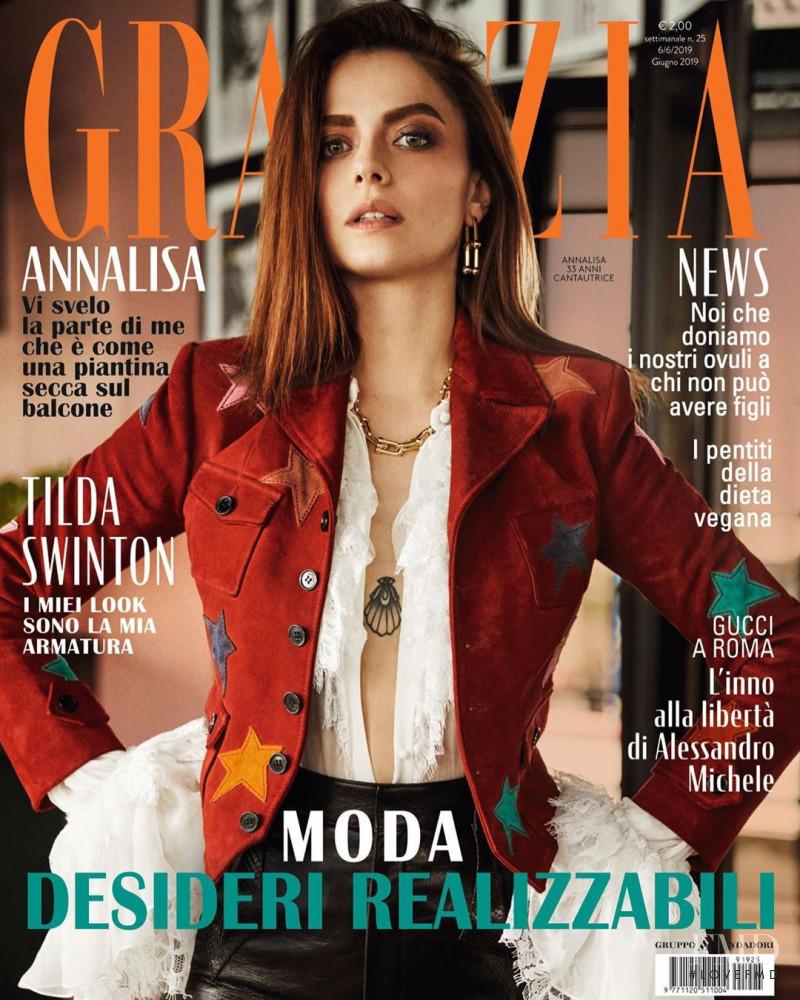 Annalisa Scarrone featured on the Grazia Italy cover from June 2019