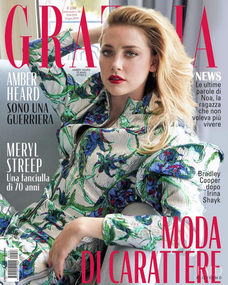 Amber Heard featured on the Grazia Italy cover from June 2019