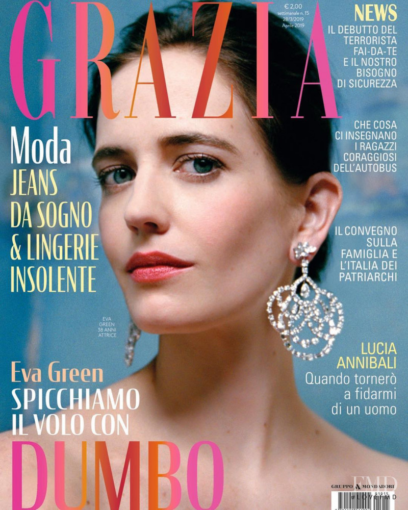 Eva Green featured on the Grazia Italy cover from March 2019