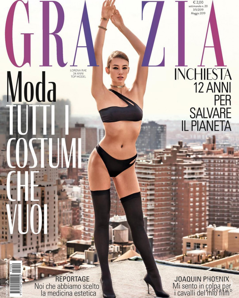 Lorena Rae featured on the Grazia Italy cover from May 2019
