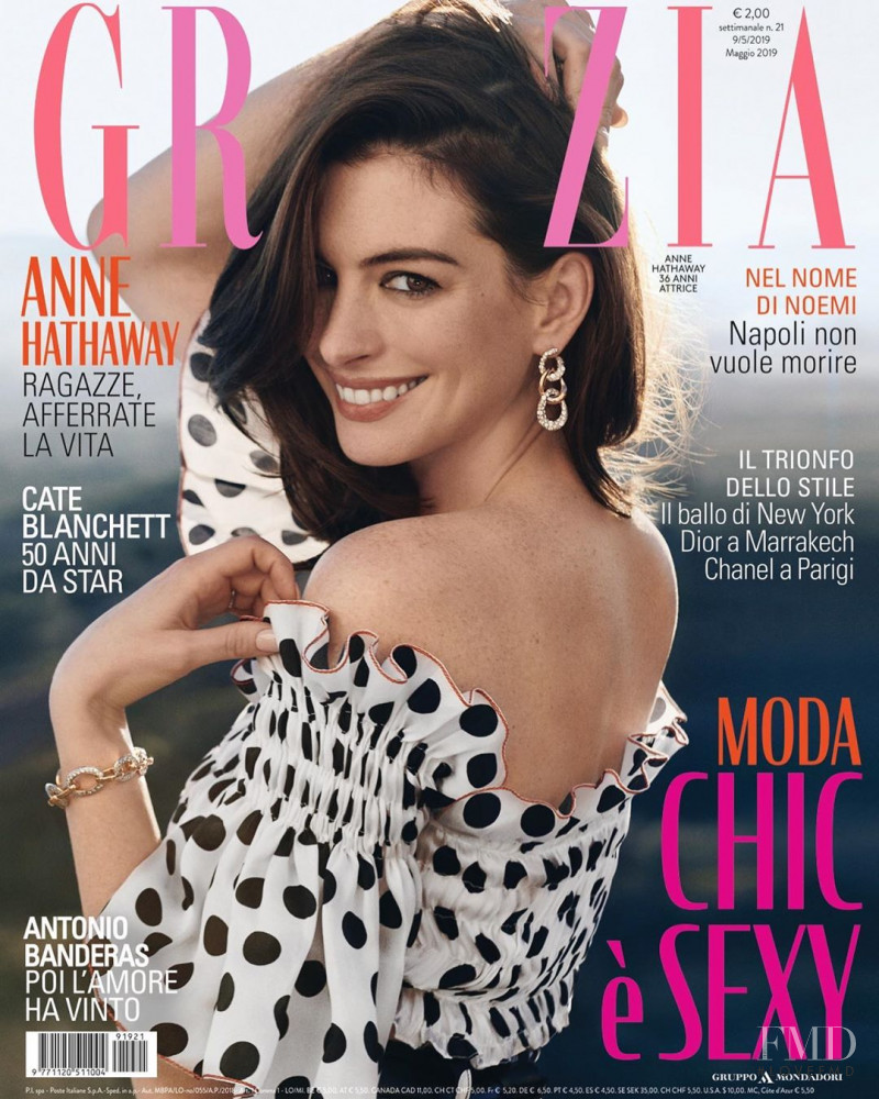 Anne Hathaway featured on the Grazia Italy cover from May 2019
