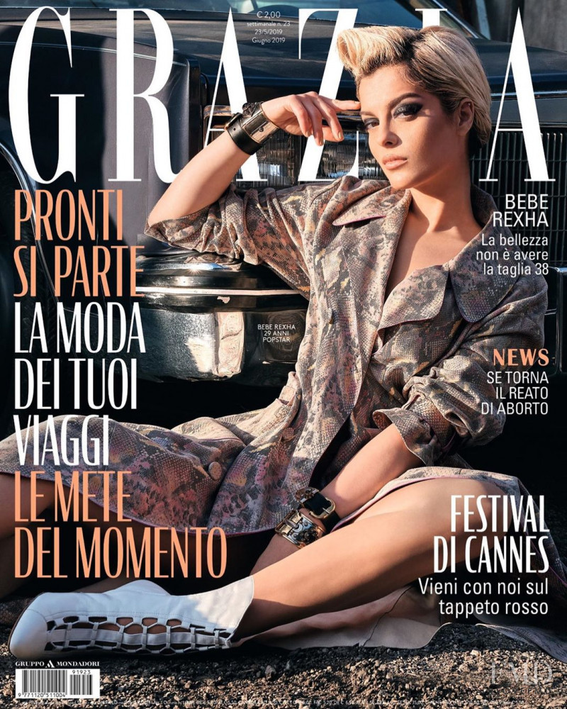 Bebe Rexha featured on the Grazia Italy cover from May 2019