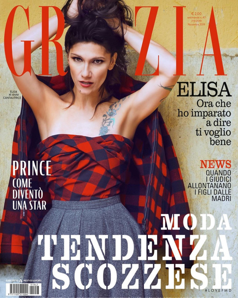 Elisa Toffoli featured on the Grazia Italy cover from November 2019