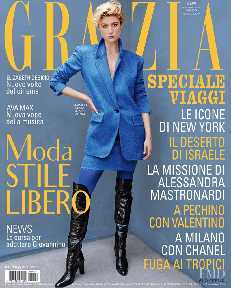 Elizabeth Debicki featured on the Grazia Italy cover from November 2019