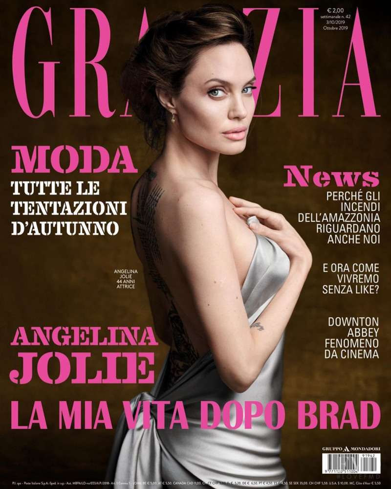 Angelina Jolie  featured on the Grazia Italy cover from October 2019