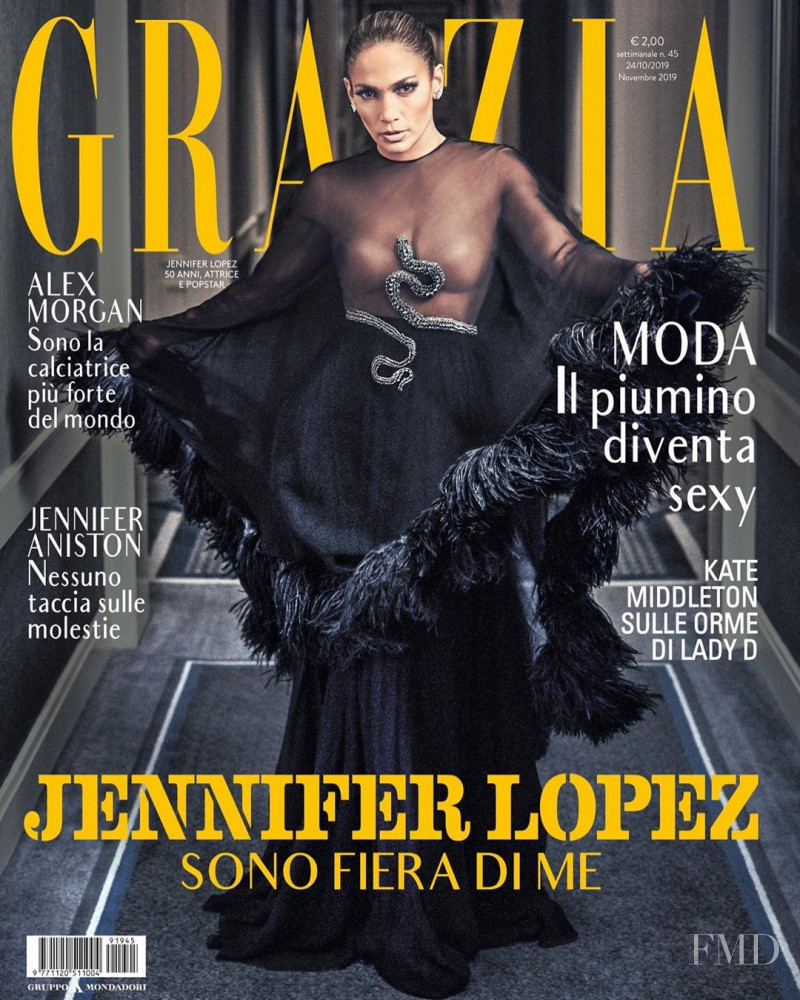Jennifer Lopez featured on the Grazia Italy cover from October 2019