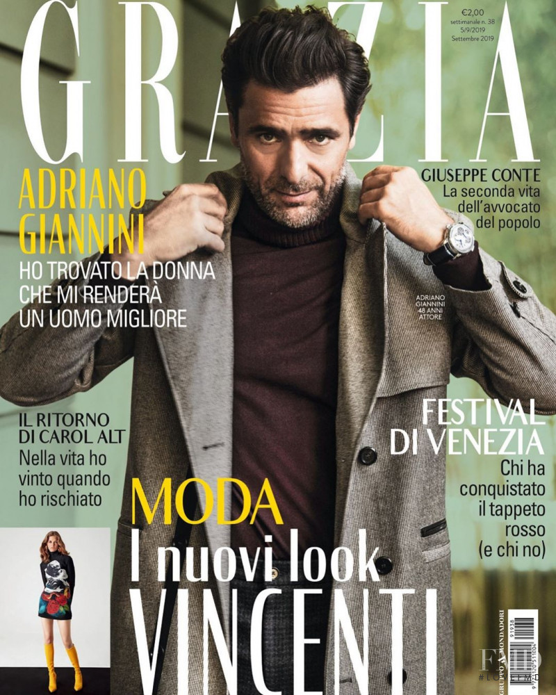 Adriano Giannini featured on the Grazia Italy cover from September 2019